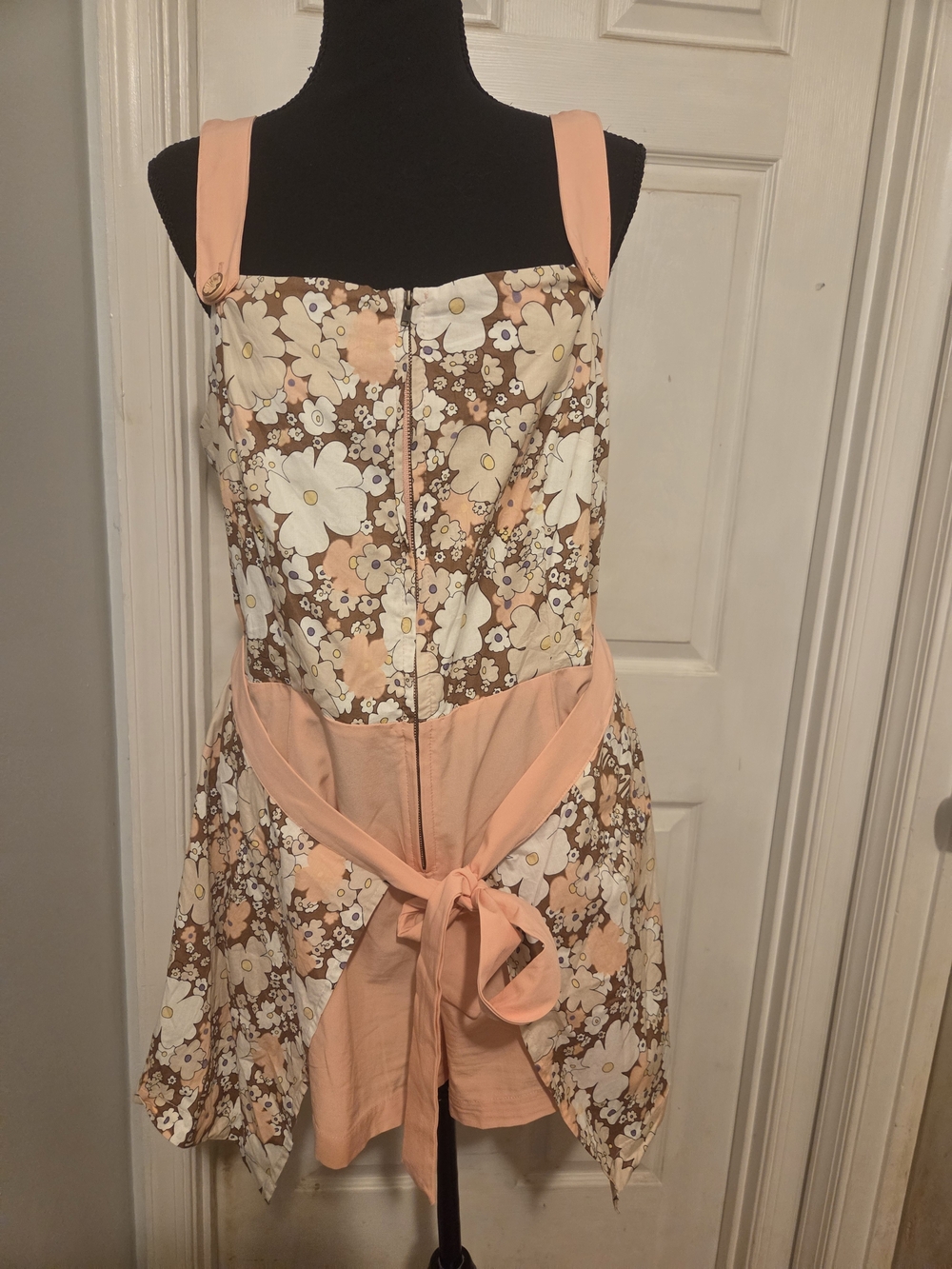 Smak Parlour Floral Peach Tie-Waist Romper Dress - Peach Floral